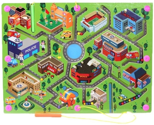 Dobra cena. Dzieci miejski ruch drzewny Magnetyczny Puzzle Labirynt Gry planszowe Zabawki edukacyjne w Internecie