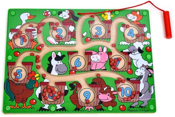 Dobra cena. Dzieciaki drewniane Numer Magnetyczny Puzzle Labirynt Zabawki koralika gra planszowa w Internecie