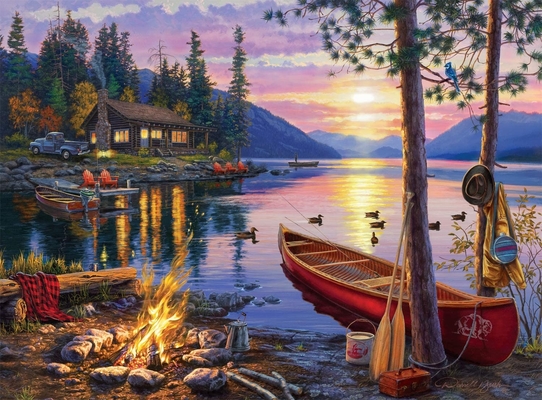 Dobra cena. ODM Gigant Floor Darrell Bush Kanotę Jezioro Papier Puzzle 1000 Piece w Internecie