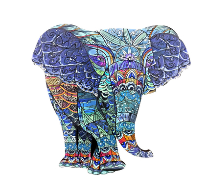 Dobra cena. Różkolorowa podłoga w kształcie zwierzęcia drewniany słoń Puzzle dla 3-latków w Internecie