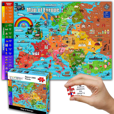 Dobra cena. Kolorowa mapa Europy 1000 sztuk papieru Puzzle dla dzieci 12+ nastolatków Dorosłych Rodziny w Internecie
