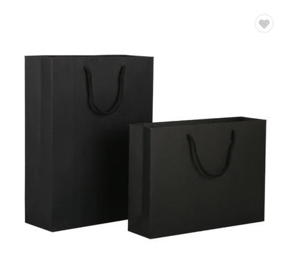 Dobra cena. ODM Matte Lamination Paper Bag Packaging Custom Logo Czarny worek do zakupów w sieci