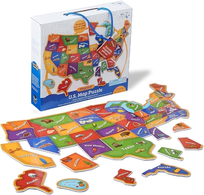 Dobra cena. 44 sztuk Magnetyczna mapa USA Puzzle Zabawna geografia dla dzieci w wieku 4+ w sieci