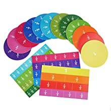 Magnetyczne płytki, zestaw cząstek okręgowych 156 sztuk, 12 kolorów, liczenie i zabawki matematyczne 2