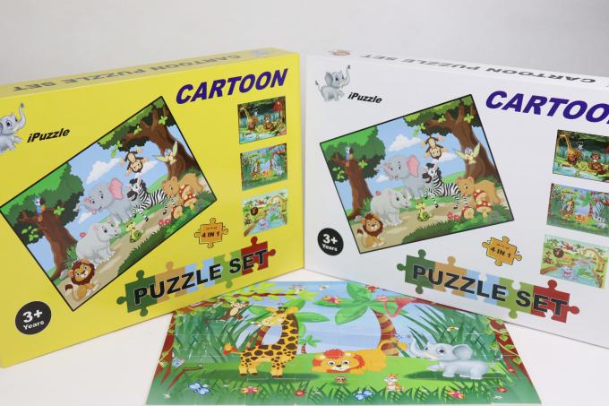 Cool 4 Pack Paper Jigsaw Puzzle Niemowlę 4-8 lat 0