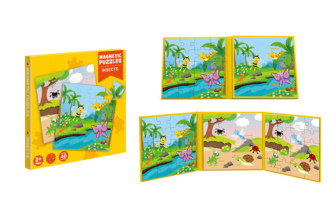 Zabawki edukacyjne Magnetyczne Puzzle Książka Inszekty Tematyka dla dzieci w wieku od 3 lat 0