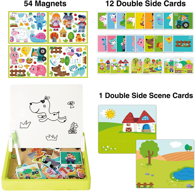 Zastosowane dziecięce drewno Magnetyczne Puzzles Puzzles do nauki zabawki dla 4-latków 65 sztuk 0