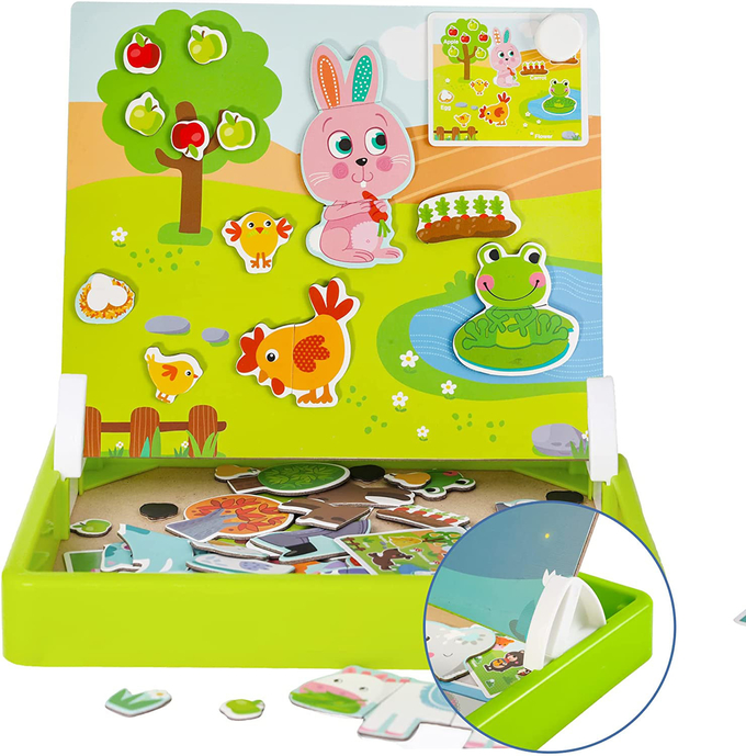 Zastosowane dziecięce drewno Magnetyczne Puzzles Puzzles do nauki zabawki dla 4-latków 65 sztuk 1
