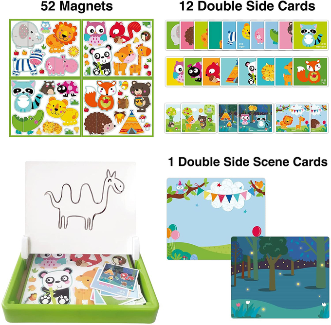 Zwierzęta leśne Puzzles Puzzles magnetyczne dla przedszkolaków dla dzieci w wieku 4-8 60 sztuk 1