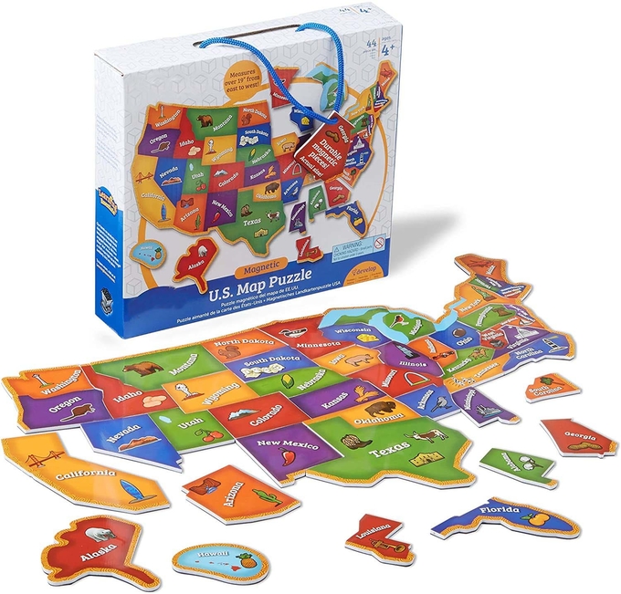 44 sztuk Magnetyczna mapa USA Puzzle Zabawna geografia dla dzieci w wieku 4+ 1
