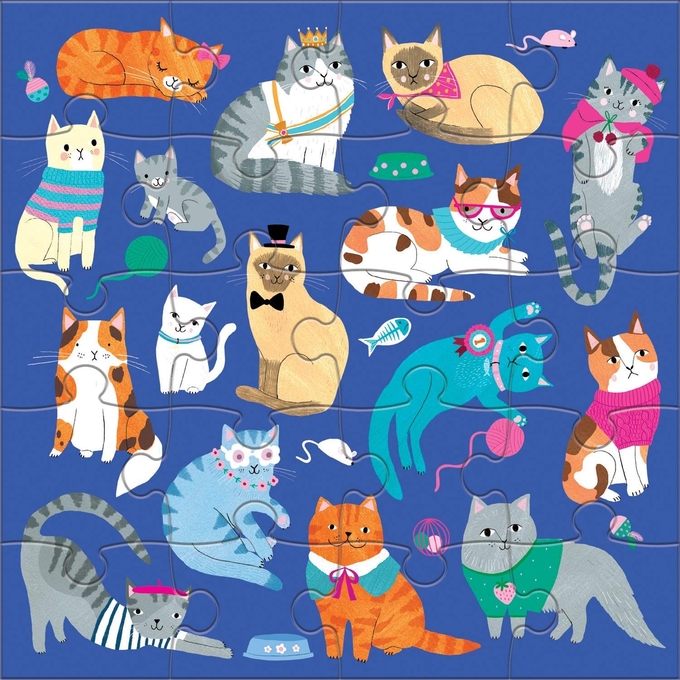 Koty Psy Magnetyczna Puzzle 6,5 x 6,5 " Multicolor 1