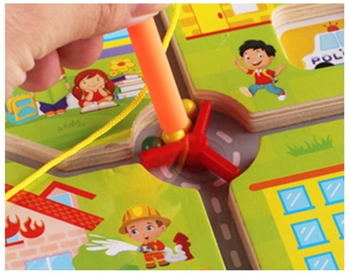 Dzieci miejski ruch drzewny Magnetyczny Puzzle Labirynt Gry planszowe Zabawki edukacyjne 1