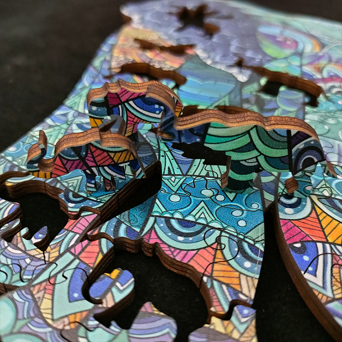 Różkolorowa podłoga w kształcie zwierzęcia drewniany słoń Puzzle dla 3-latków 1