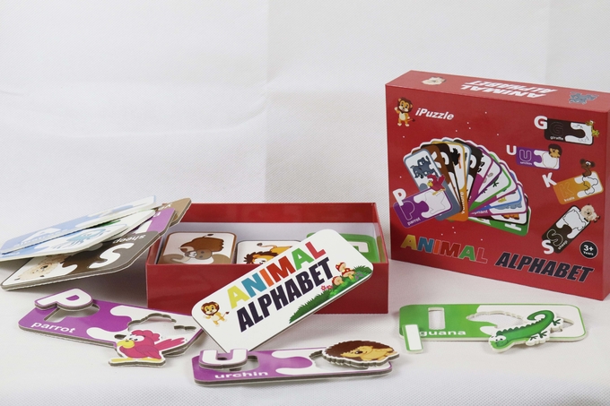 Logo na zamówienie Papier ekologiczny Puzzle Animal Alphabet Abc Karty dopasowujące 1